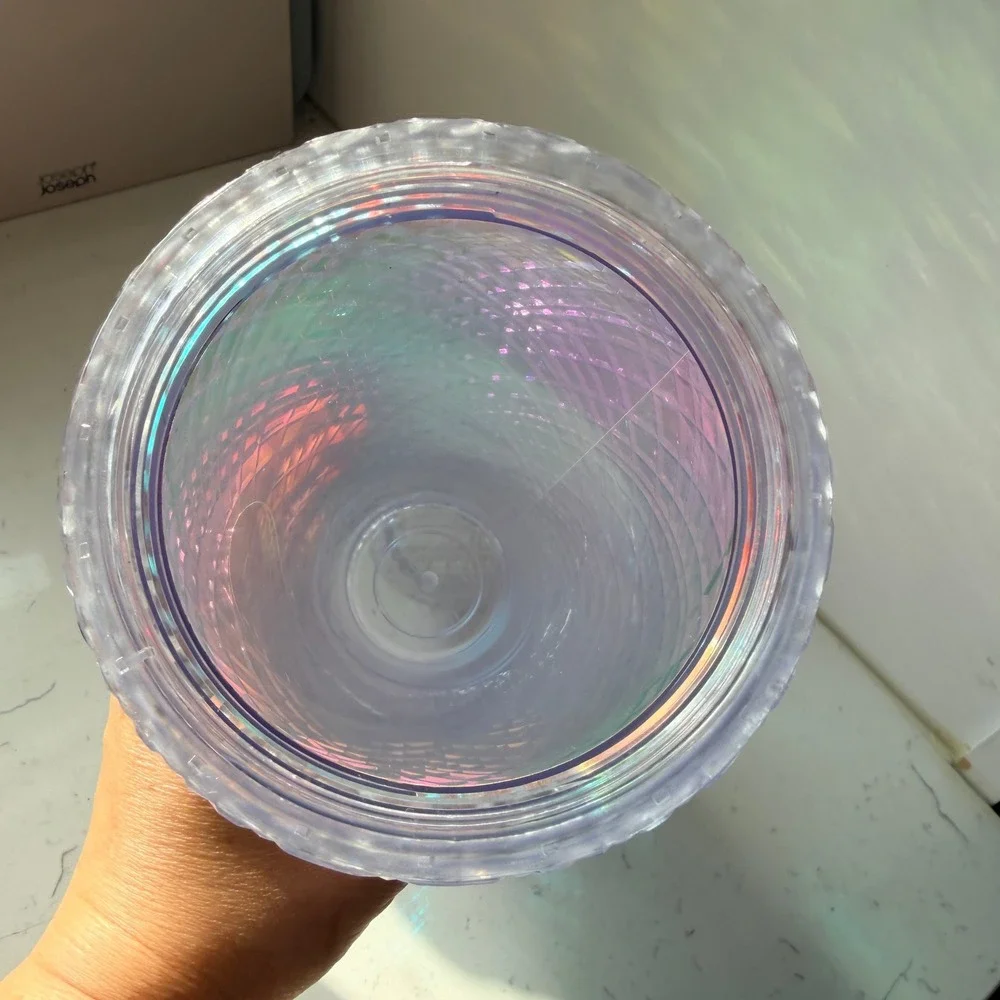 Starbucks 24oz Venti Plaid Iridescent Lilac Purple Cold Cup Tumbler 2021 Release